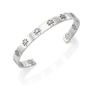 Tory Burch Silver Signature T logo bracelet